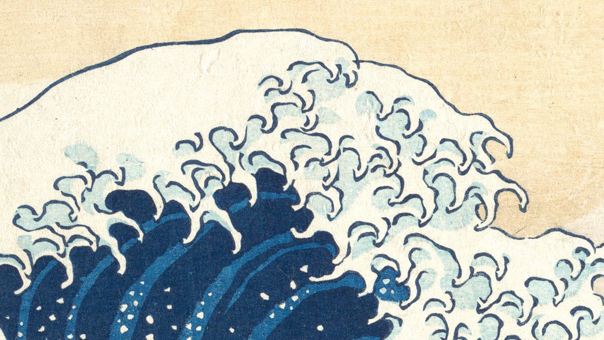 Great Wave Off Kanagawa by Katsushika Hokusai’s (1760-1849) 1831 woodcut